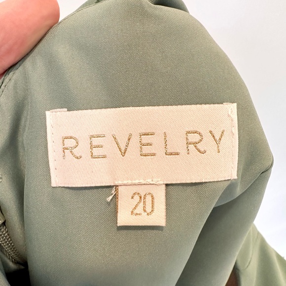 Revelry Zoe Chiffon Bridesmaid Dress in Rosemary Petite Length - Picture 3 of 4